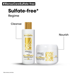 L'Oréal Professionnel Xtenso Care Sulfate-free* Masque | For all hair types | Gently cleanses, controls frizz and adds shine | With Keratin Repair and Asta-Care *without sulfate surfactants 196g