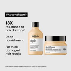 L'Oreal Professionnel Serie Expert Absolut Repair Shampoo + Mask Combo Provides Deep Conditioning & Strength (1500ml + 500 gm)