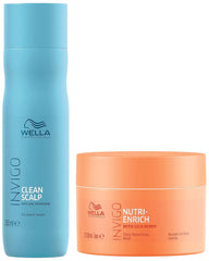 Wella Professionals Invigo Nutri Enrich Deep Nourishing Mask (For Dry and Damaged Hair), 150 ml & Wella Professionals Invigo Balance Clean Scalp Anti Dandruff Shampoo, 250 ml